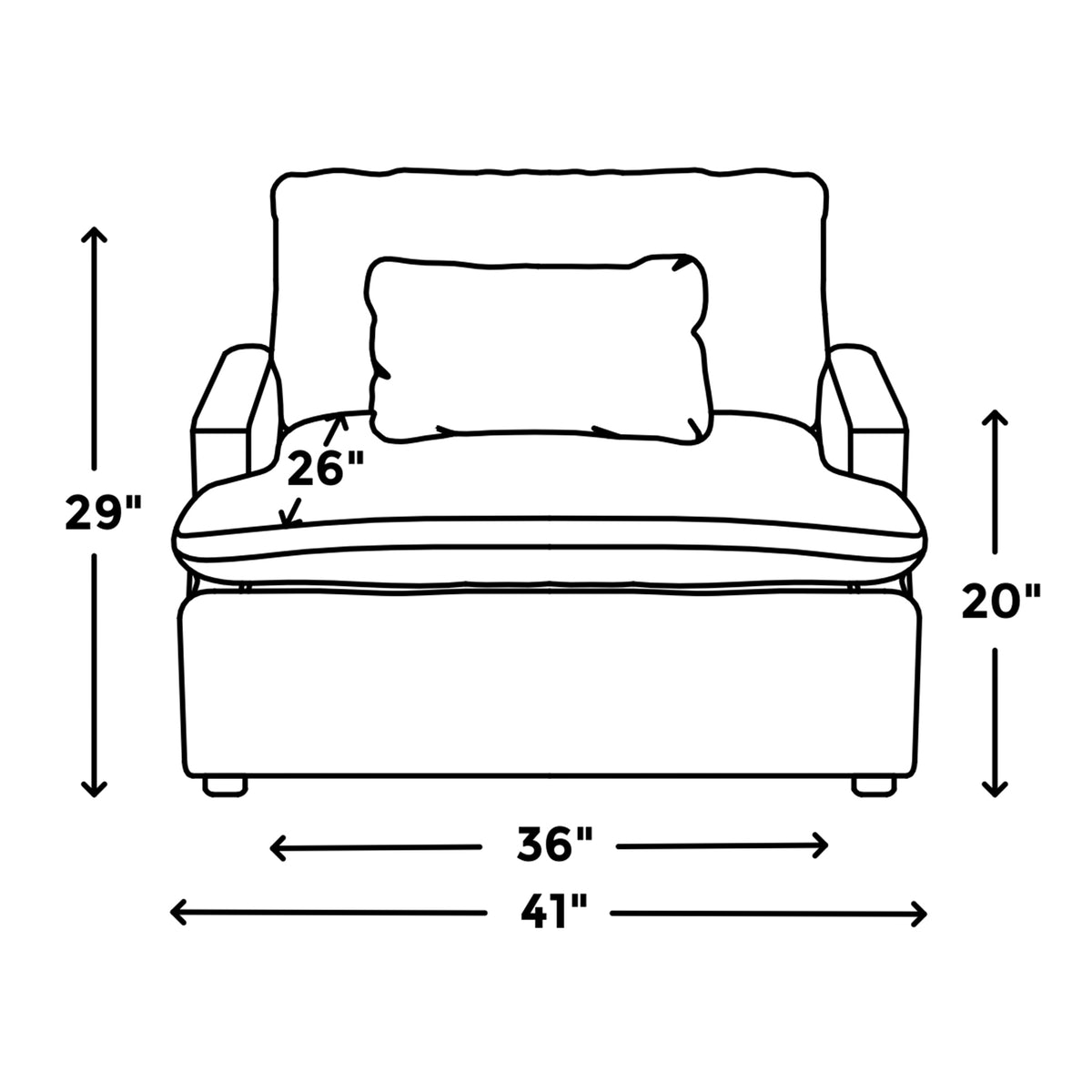 My Cloud Power Recliner dimensions
