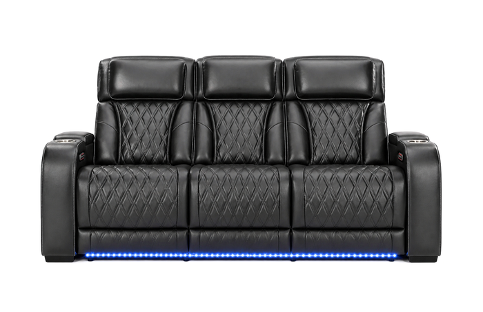 Obsidian Dual Power Leather Reclining Sofa
