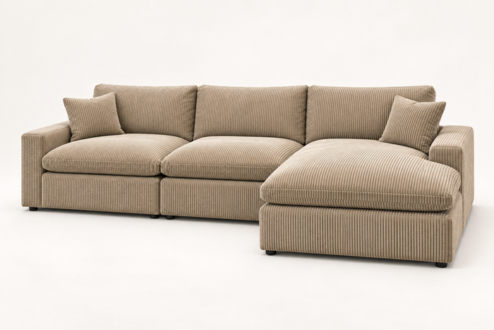 Yeti 3 Piece Straight / Right Chaise in Sand