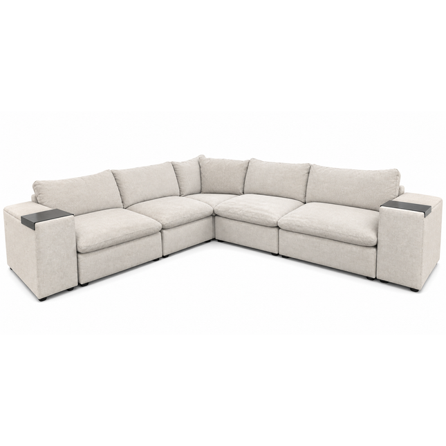 Como 5 Piece L + Two Consoles