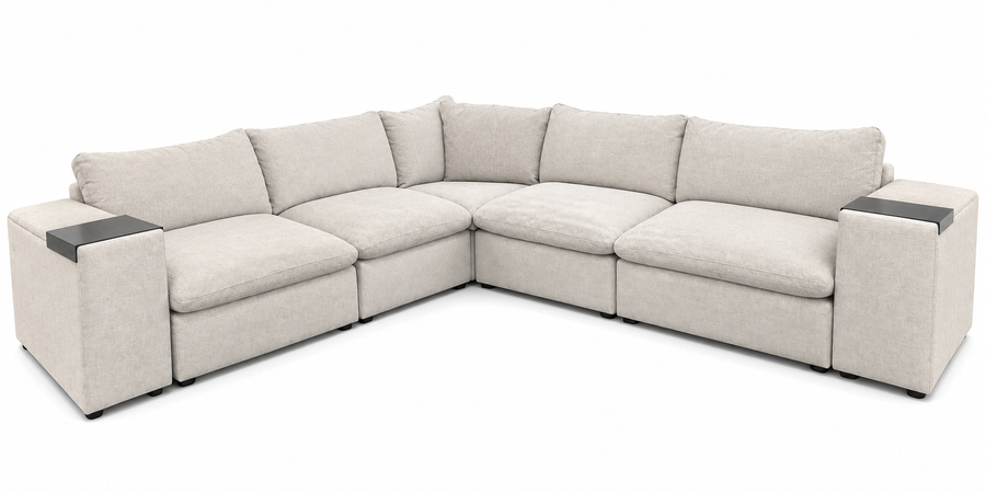 Como 5 Piece L + Two Consoles