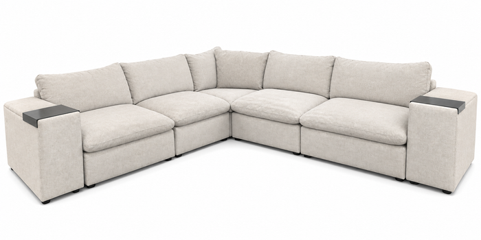 Como 5 Piece L + Two Consoles