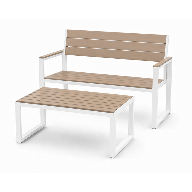 Winston Polywood Outdoor Bench & Coffee Table
