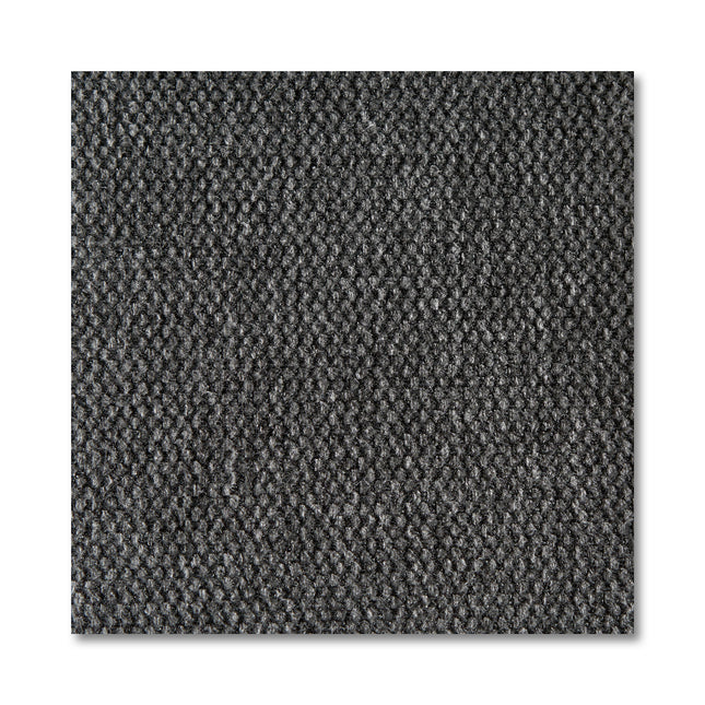 A square swatch of dark gray fabric, ideal for the My Cloud Slope 2 Piece sectional. It features a raised woven pattern with a blend of light and dark gray fibers, giving it a speckled look. Perfect for designing an exceptionally comfortable sofa.