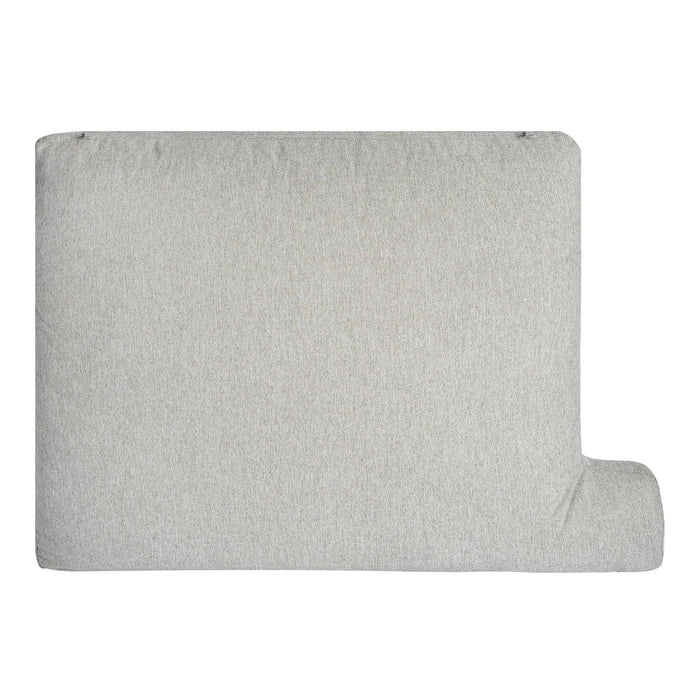 The My Cloud Classic Cushion Cover, a gray, L-shaped couch cushion viewed from above, showcases a textured fabric with a rectangular main section and a shorter right side. It features replaceable covers for easy maintenance.