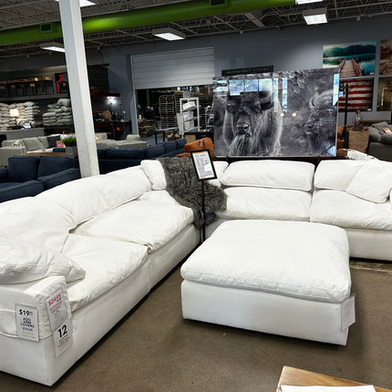 Peyton 5 Piece + Ottoman White / Open Box