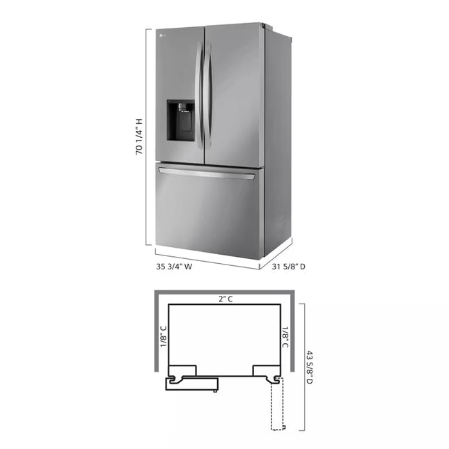 LG REFRIGERATOR LCFC26XSS Smart Counter-Depth MAX™ French Door