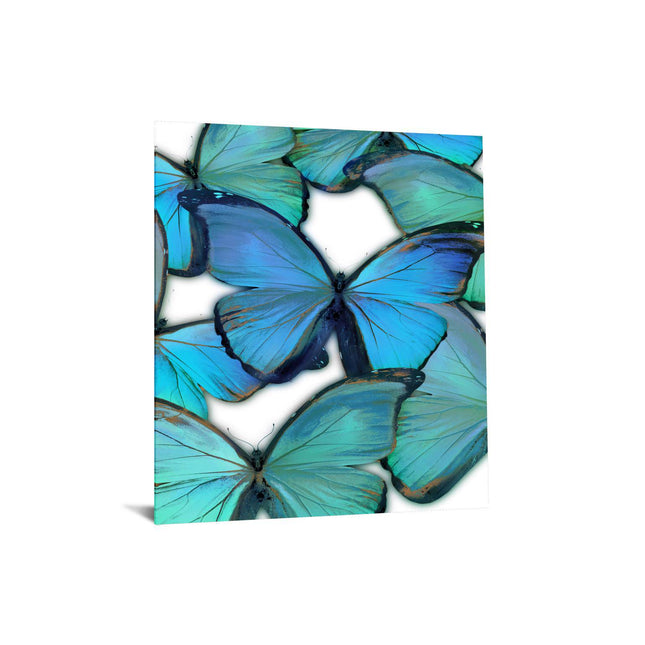 The Butterfly collection features vibrant blue and green butterflies with detailed wings creating a seamless pattern on a white background. This museum-quality artwork guarantees an eye-catching display that leaves a lasting impression.