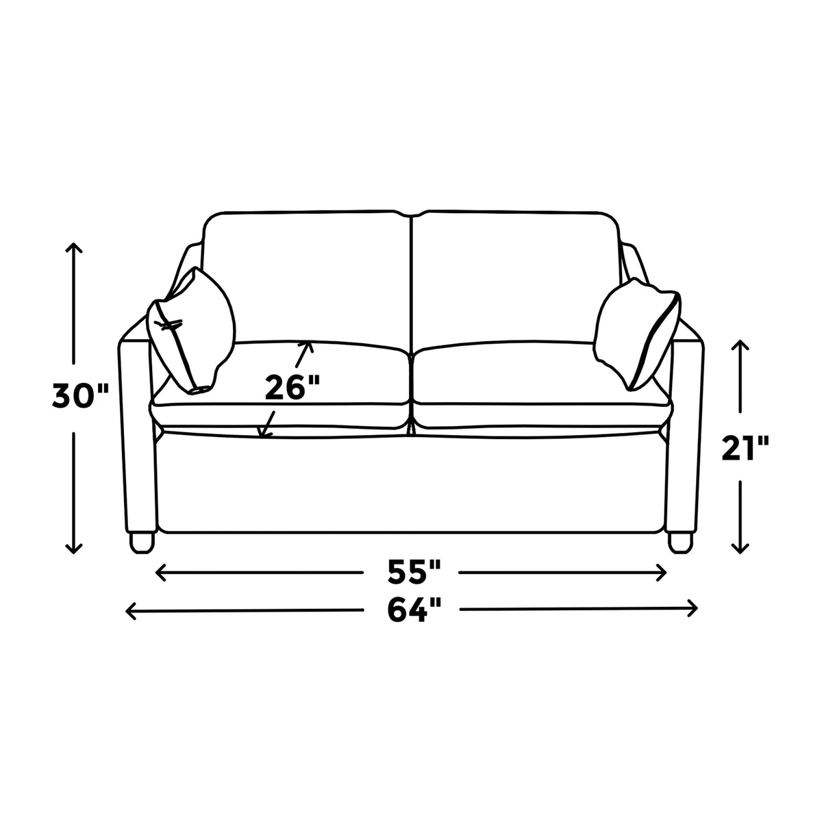 Mi sofá biplaza Cloud Slope dimensions
