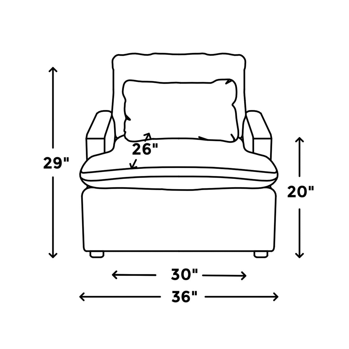 Mi Silla Nube dimensions