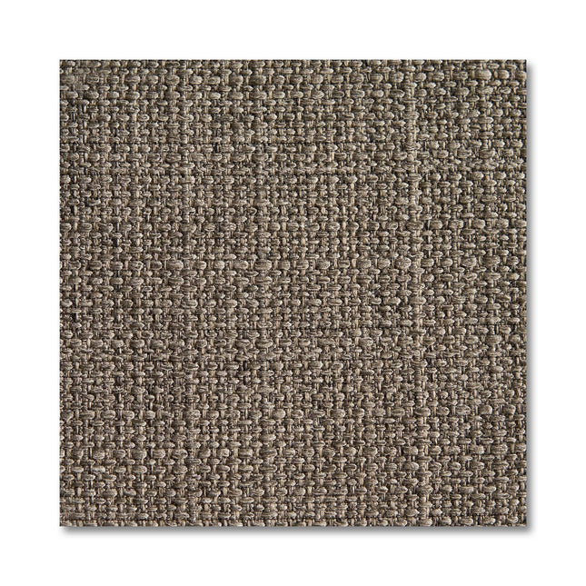A close-up of a Free Fabric Swatch in taupe, showcasing an interlocking weave pattern with slight shade variations that create a subtle checkered effect. The fabric appears thick and durable.