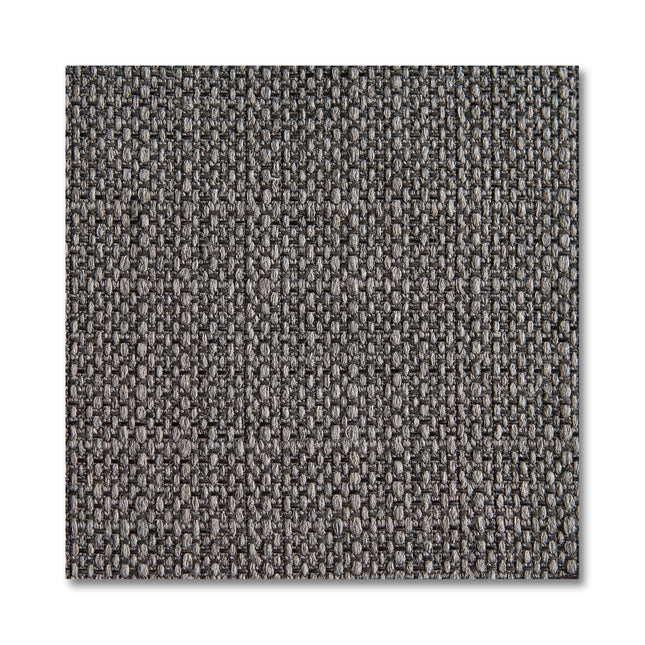 A close-up of a rectangular swatch from the Free Fabric Swatches collection showcases a tightly woven gray fabric with a subtle grid pattern. The texture varies slightly with shades of gray and a hint of sheen, creating a rich, tactile appearance.