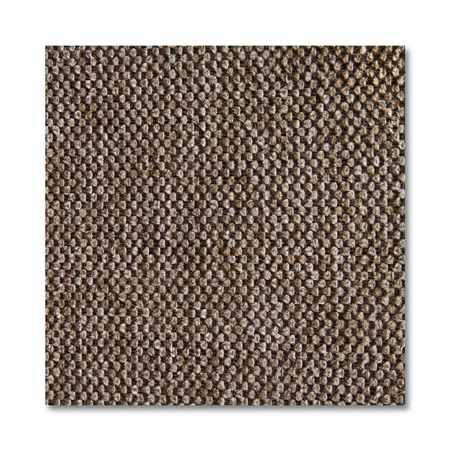 A close-up of a textured fabric swatch for the customizable My Cloud Chair showcases a tightly woven pattern in brown and gray. The soft, durable fabric features a slightly raised surface with a subtle geometric design, ideal for furniture upholstery.