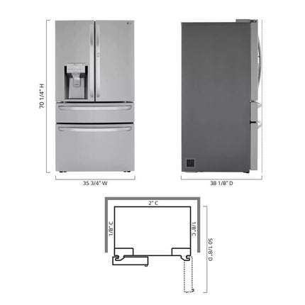 LG REFRIGERATOR LRMDS3006S Smart Full-Depth Refrigerator with Craft Ice™
