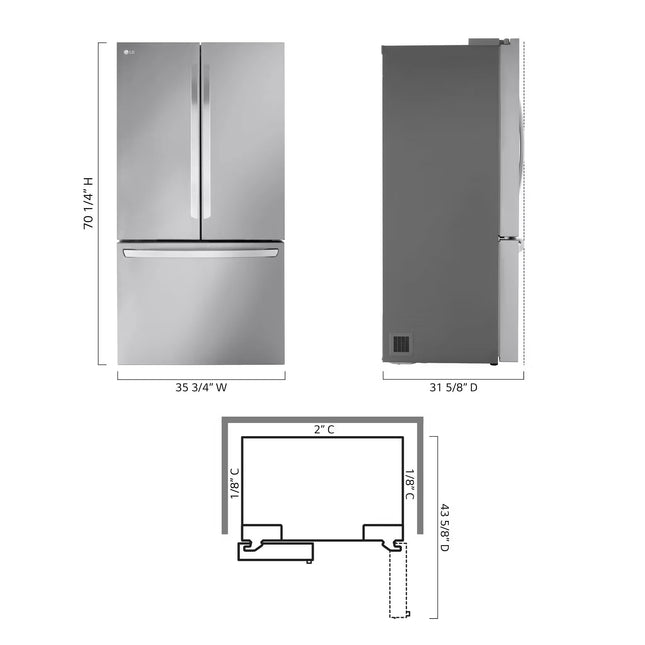 LG REFRIGERATOR LRFLC2706S Smart Counter-Depth MAX™ French Door Refrigerator