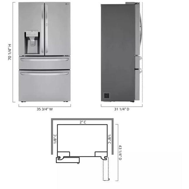 LG REFRIGERATOR LRMDC2306S Smart Counter-Depth Refrigerator with Craft Ice™