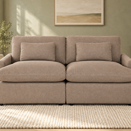 My Cloud 2 Piece in Clay — staged living room view