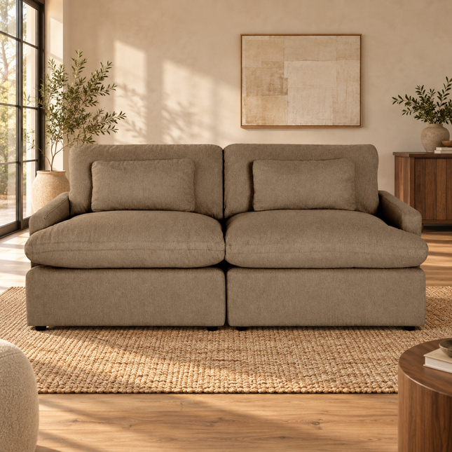 My Cloud 2 Piece in Earth — staged living room
