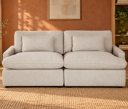My Cloud 2 Piece in Greige — staged living room view
