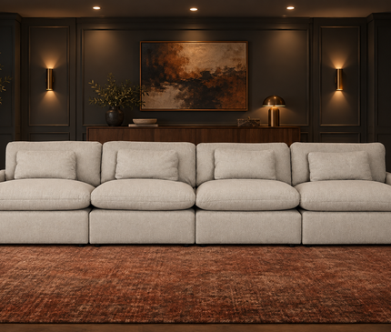 My Cloud 4 Piece Straight in Greige — staged living room view
