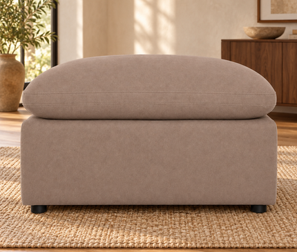 My Cloud 40" Ottoman in Clay — staged living room