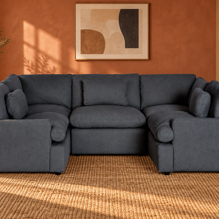 My Cloud 5 Piece Pit in Slate Blue — staged living room view