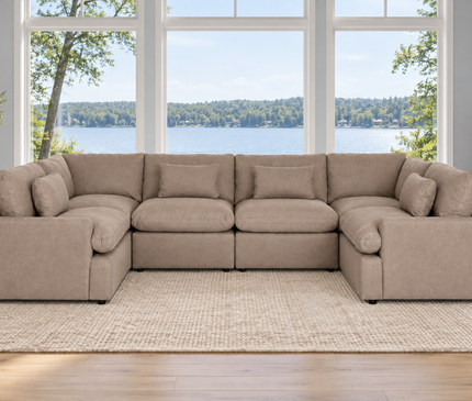 My Cloud 6 Piece Pit in Clay — staged living room view