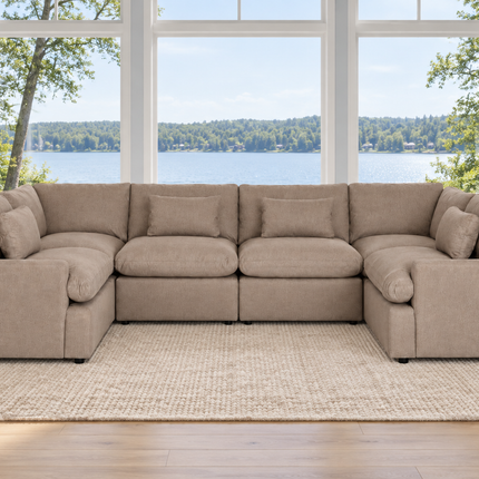 My Cloud 6 Piece Pit in Clay — staged living room view