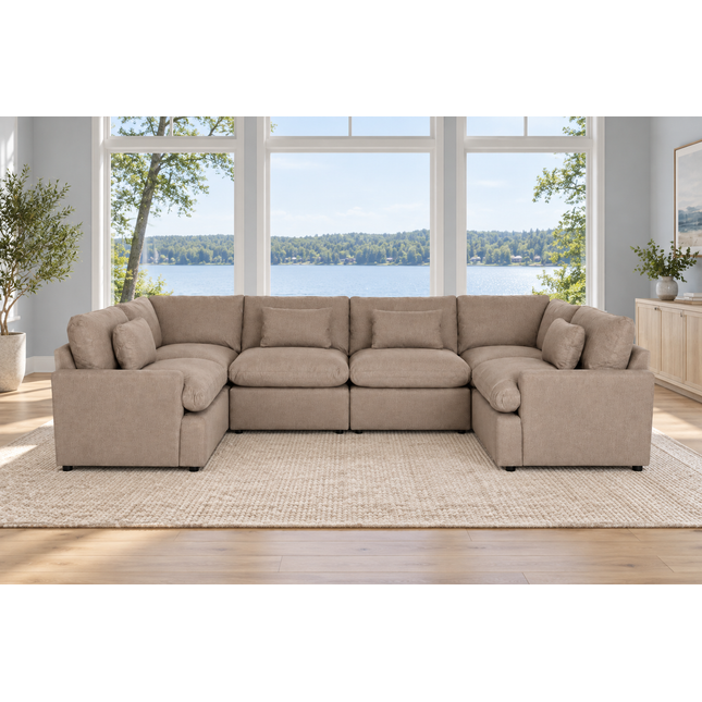 My Cloud 6 Piece Pit in Clay — staged living room view