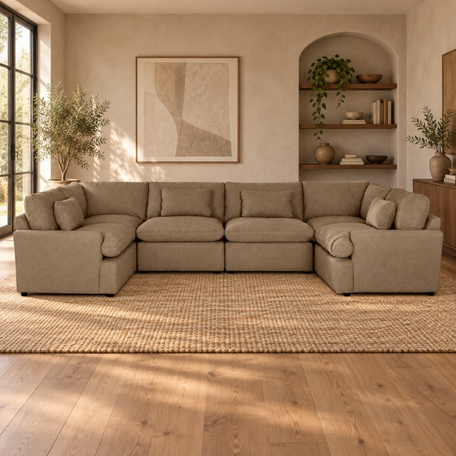 My Cloud 6 Piece Pit in Earth — staged living room