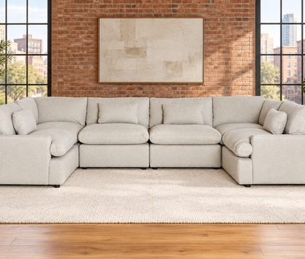 My Cloud 6 Piece Pit in Greige — staged living room view