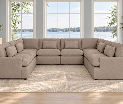 My Cloud 8 Piece Pit in Clay — staged living room view