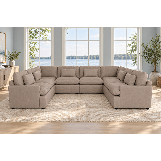 My Cloud 8 Piece Pit in Clay — staged living room view