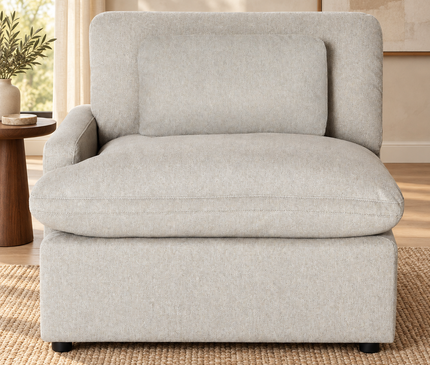My Cloud Left Arm in Greige — staged living room view