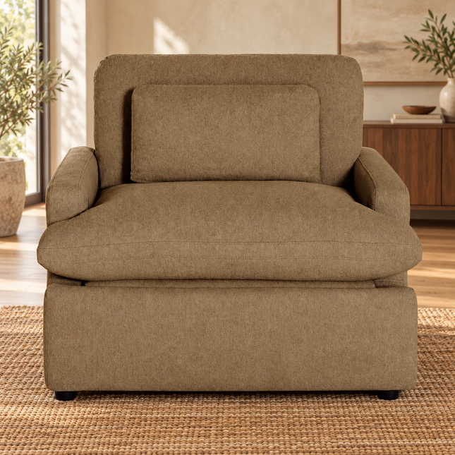 My Cloud Power Recliner in Earth — staged living room