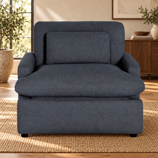 My Cloud Power Recliner in Slate Blue — staged living room