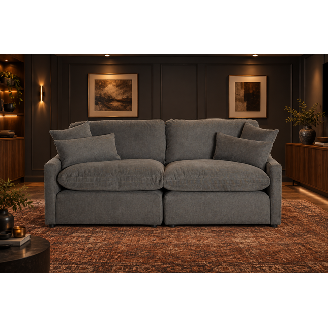 My Cloud Slope 2 Piece in Classic Gray — staged living room view