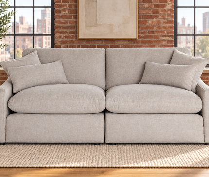My Cloud Slope 2 Piece in Ivory Greige — staged living room view