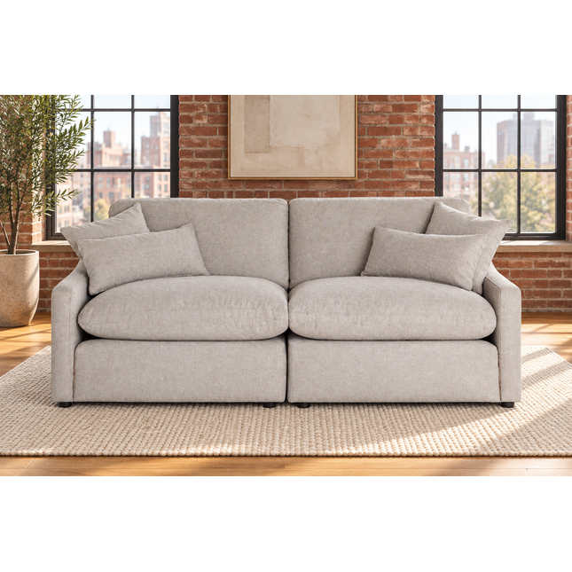My Cloud Slope 2 Piece in Ivory Greige — staged living room view