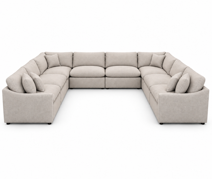 My Cloud Slope 8 Piece Pit in Ivory Greige — clean view with extended side returns