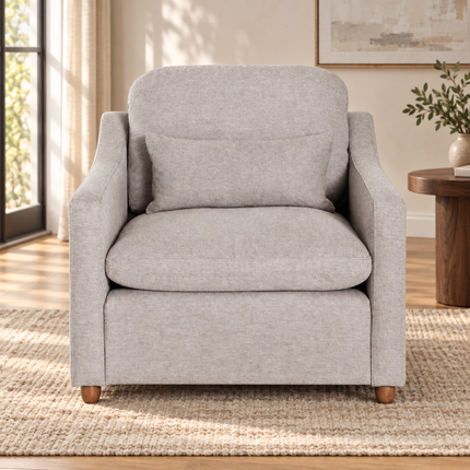 My Cloud Slope Chair in Ivory Greige — staged living room view