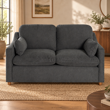 My Cloud Slope Loveseat in Classic Gray — staged living room