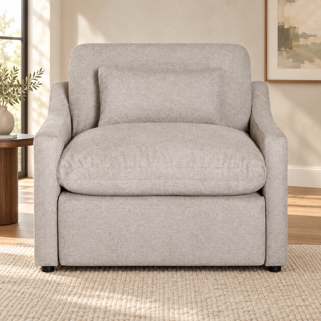 My Cloud Slope Power Recliner in Ivory Greige — staged living room view