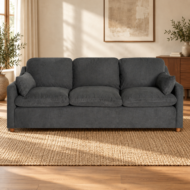 My Cloud Slope Sofa in Classic Gray — staged living room