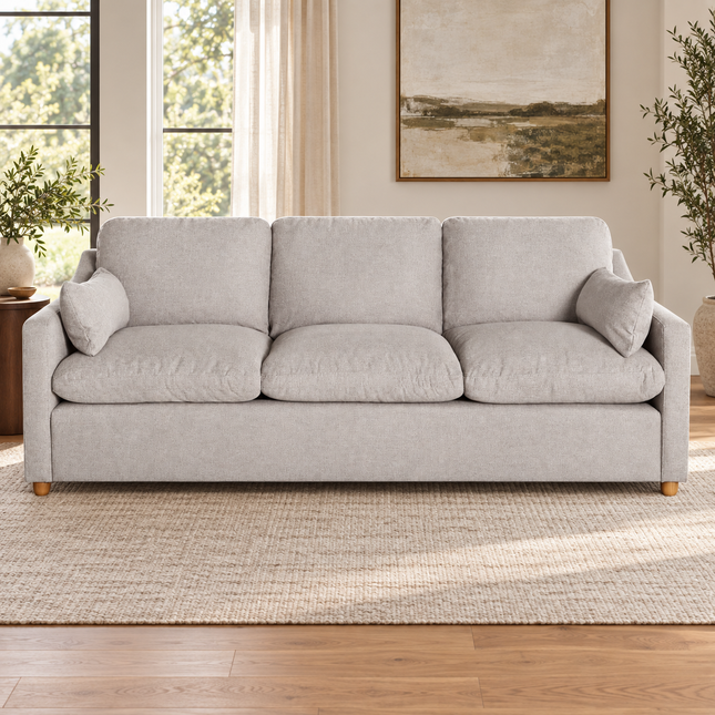 My Cloud Slope Sofa in Ivory Greige — staged living room view