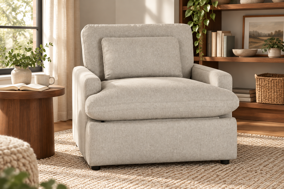 My Cloud power recliner in a reading nook