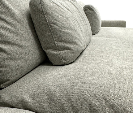 My Cloud upholstery and lumbar cushion detail, shown in Greige