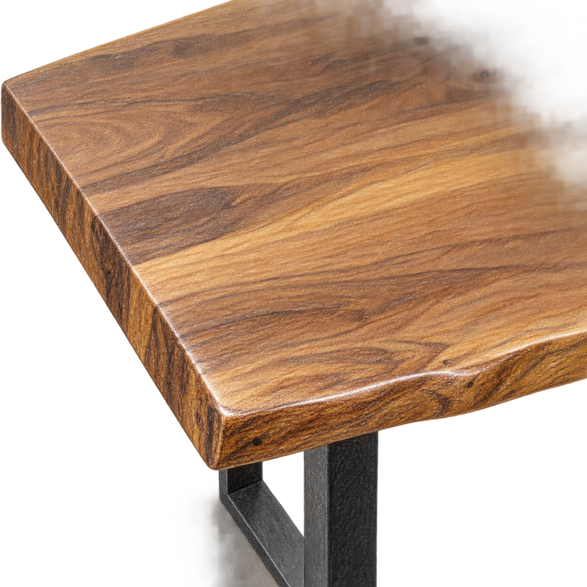 Hand-drawn illustration of natural acacia grain and the live edge