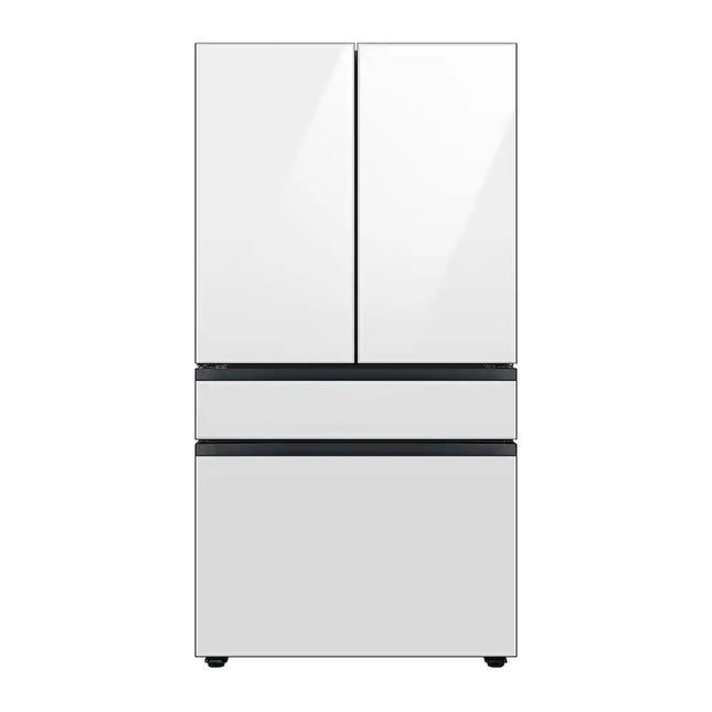 Refrigerator front view on white background
