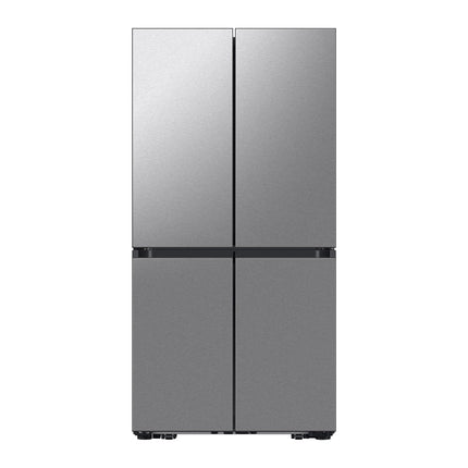 Refrigerator front view on white background